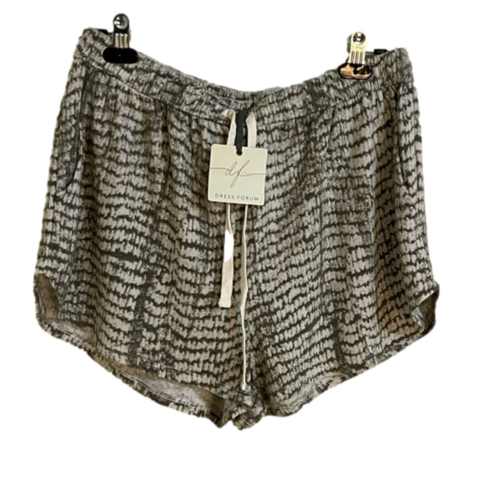 DRESS Forum Drawstring Animal Print Dual Pocket Lounge Shorts, Size L